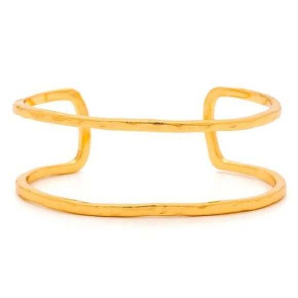 NWT Gorjana Teagan Cuff 18K Gold Bracelet Bangle Think Boho Stack Layer Feminine - Picture 1 of 11